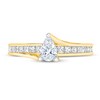 Diamond Engagement Ring 1 ct tw Pear & Princess 14K Yellow Gold
