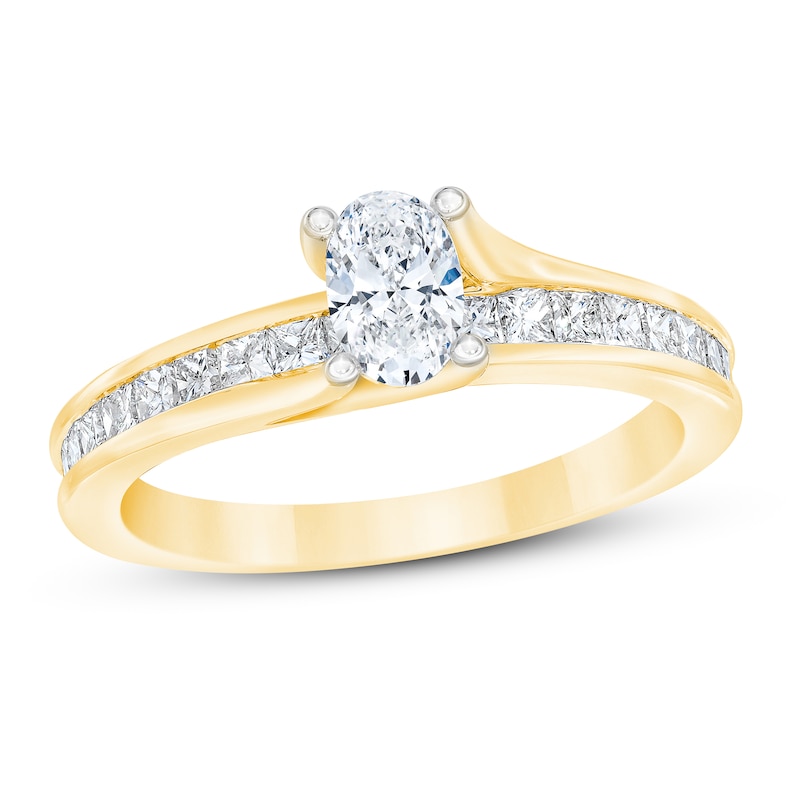 Main Image 1 of Now + Forever Diamond Engagement Ring 1 ct tw Oval & Princess 14K Yellow Gold
