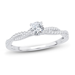 Now + Forever Diamond Engagement Ring 1/2 ct tw Round-cut 14K White Gold