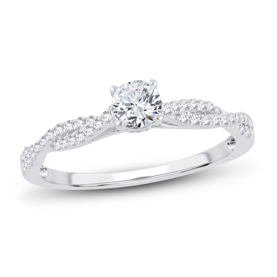 Now + Forever Diamond Engagement Ring 1/2 ct tw Round-cut 14K White Gold