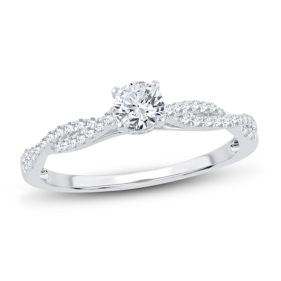 Diamond Engagement Ring 1/2 ct tw Round-cut 14K White Gold