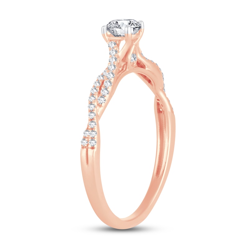 Diamond Engagement Ring 1/2 ct tw Round-cut 14K Rose Gold