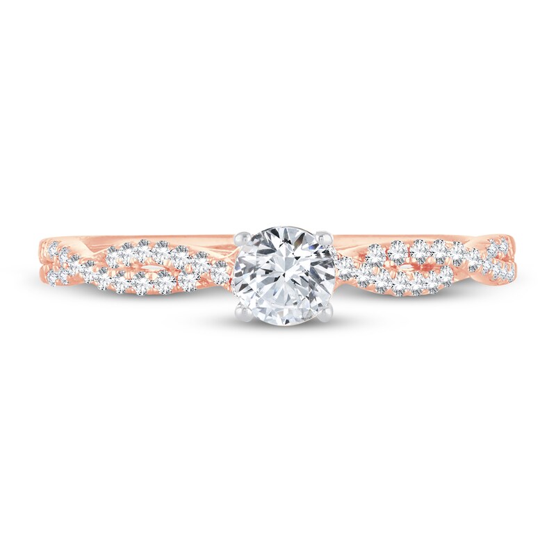 Diamond Engagement Ring 1/2 ct tw Round-cut 14K Rose Gold