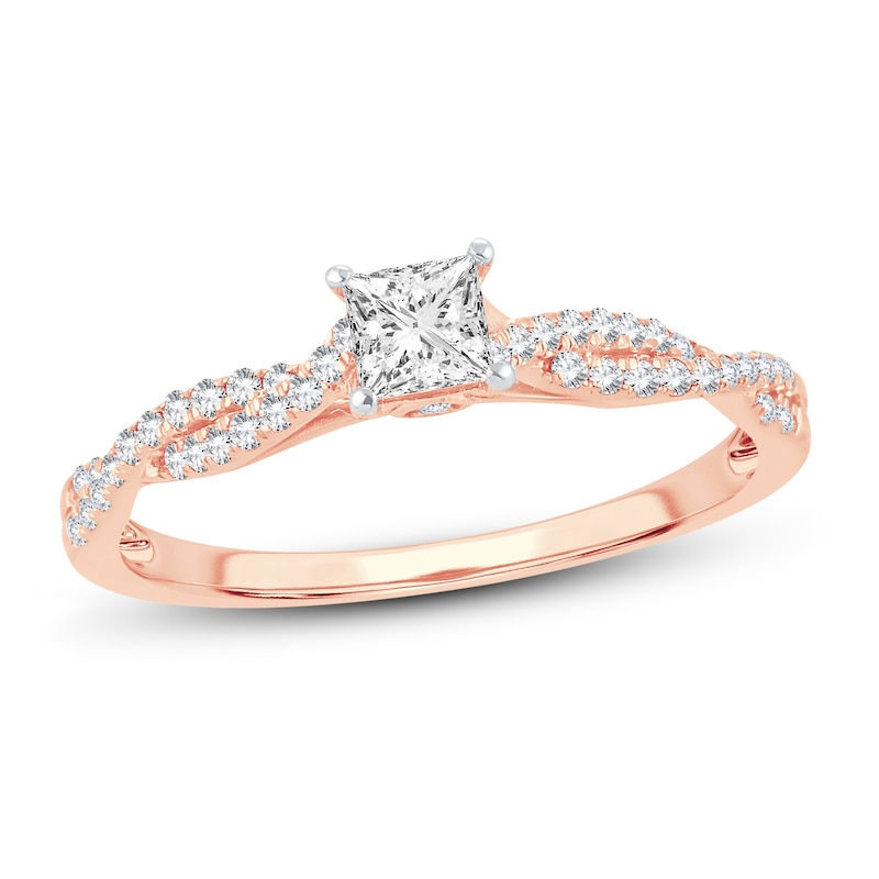 Main Image 1 of Now + Forever Diamond Engagement Ring 1/2 ct tw Princess & Round 14K Rose Gold