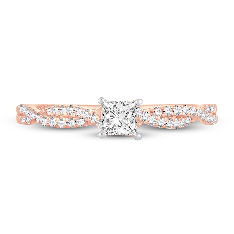 Main Image 3 of Now + Forever Diamond Engagement Ring 1/2 ct tw Princess & Round 14K Rose Gold