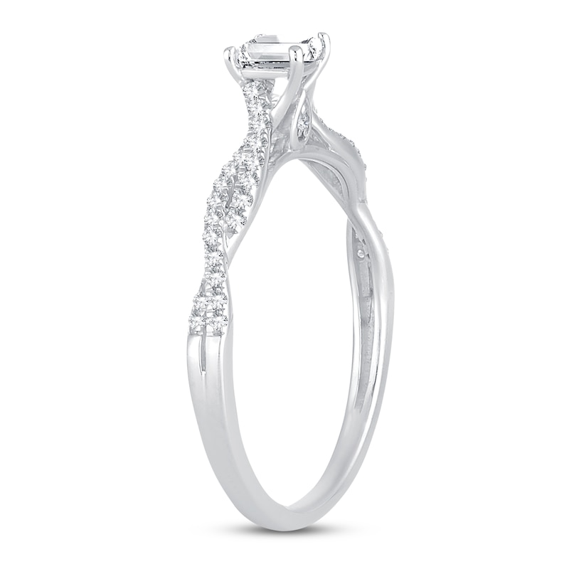 Main Image 2 of Now + Forever Diamond Engagement Ring 1/2 ct tw Princess & Round 14K White Gold