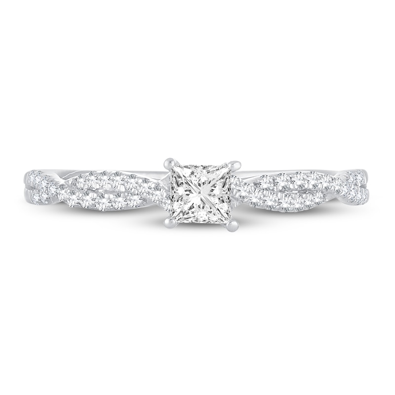 Main Image 3 of Now + Forever Diamond Engagement Ring 1/2 ct tw Princess & Round 14K White Gold