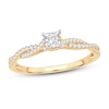 Diamond Engagement Ring 1/2 ct tw Princess & Round 14K Yellow Gold