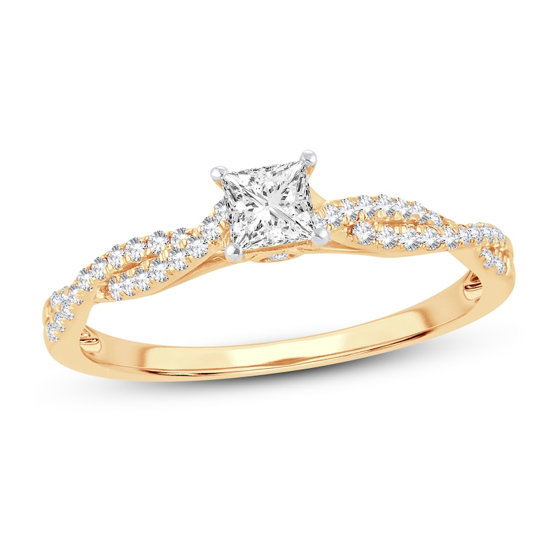 Main Image 1 of Now + Forever Diamond Engagement Ring 1/2 ct tw Princess & Round 14K Yellow Gold