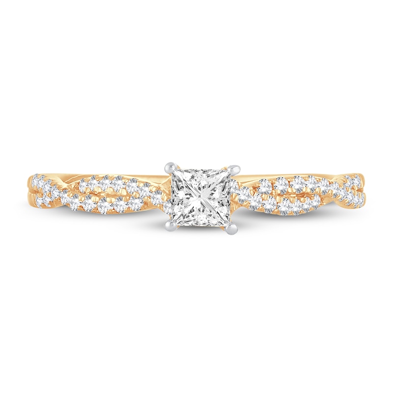 Main Image 3 of Now + Forever Diamond Engagement Ring 1/2 ct tw Princess & Round 14K Yellow Gold