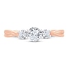 Thumbnail Image 3 of Memories Moments Magic 3-Stone Diamond Engagement Ring 3/4 ct tw Round-cut 14K Rose Gold