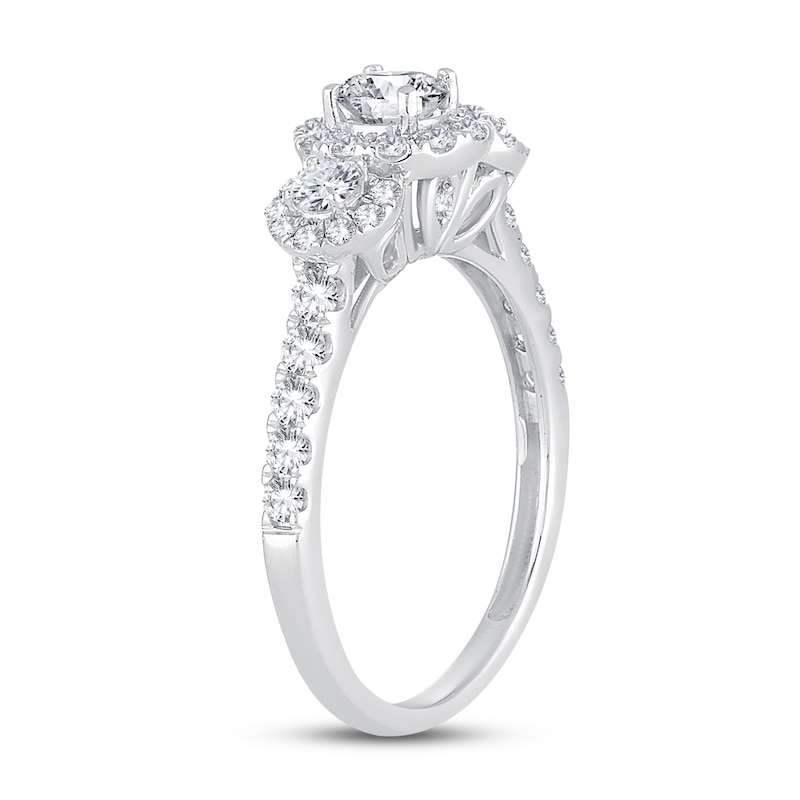 3-Stone Diamond Engagement Ring 1 ct tw Round-cut 14K White Gold