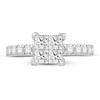 Multi-Diamond Engagement Ring 1-1/2 ct tw Princess & Round 14K White Gold