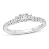 3-Stone Diamond Engagement Ring 1/2 ct tw Princess & Round 14K White Gold