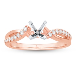Now + Forever Diamond Ring Setting 1/5 ct tw Round-cut 14K Rose Gold