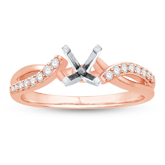 Now + Forever Diamond Ring Setting 1/5 ct tw Round-cut 14K Rose Gold