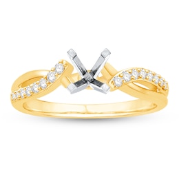 Now + Forever Diamond Ring Setting 1/5 ct tw Round-cut 14K Yellow Gold