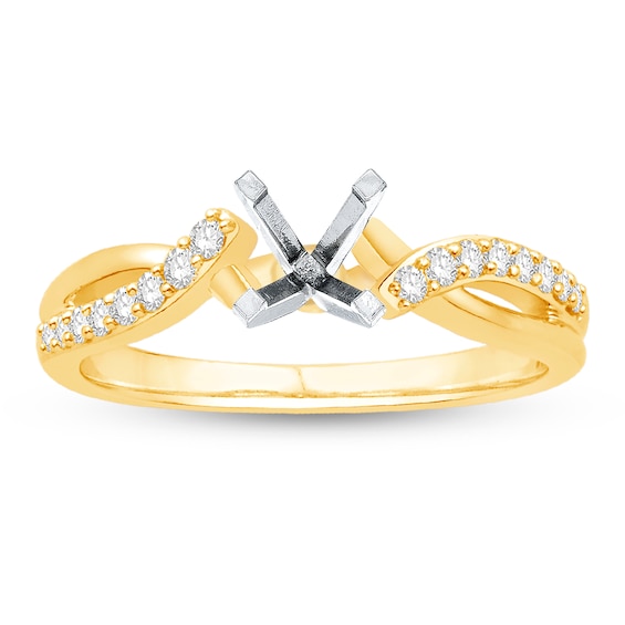Now + Forever Diamond Ring Setting 1/5 ct tw Round-cut 14K Yellow Gold