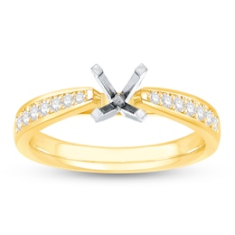 Diamond Ring Setting 1/4 ct tw Round-cut 14K Yellow Gold