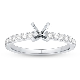 Now + Forever Diamond Ring Setting 3/8 ct tw Round-cut 14K White Gold
