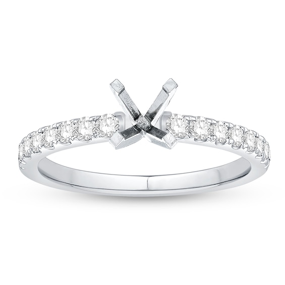 Now + Forever Diamond Ring Setting 3/8 ct tw Round-cut 14K White Gold