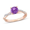 Thumbnail Image 1 of Now + Forever Round Amethyst Engagement Ring 1/6 ct tw Diamonds 14K Rose Gold