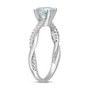 Thumbnail Image 2 of Now + Forever Round Aquamarine Engagement Ring 1/6 ct tw Diamonds 14K White Gold