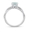 Thumbnail Image 3 of Now + Forever Round Aquamarine Engagement Ring 1/6 ct tw Diamonds 14K White Gold