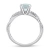 Thumbnail Image 2 of Round Aquamarine Engagement Ring 1/6 ct tw Diamonds 14K White Gold