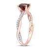 Thumbnail Image 2 of Now + Forever Round Garnet Engagement Ring 1/6 ct tw Diamonds 14K Rose Gold