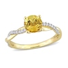 Thumbnail Image 0 of Round Citrine Engagement Ring 1/6 ct tw Diamonds 14K Yellow Gold