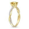 Thumbnail Image 2 of Now + Forever Round Citrine Engagement Ring 1/6 ct tw Diamonds 14K Yellow Gold