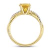 Thumbnail Image 2 of Round Citrine Engagement Ring 1/6 ct tw Diamonds 14K Yellow Gold