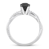 Thumbnail Image 3 of Now + Forever Black & White Diamond Engagement Ring 1 ct tw Round-cut 14K White Gold