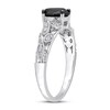Thumbnail Image 2 of Now + Forever Black & White Diamond Engagement Ring 1 ct tw Oval & Round 14K White Gold