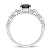 Thumbnail Image 3 of Now + Forever Black & White Diamond Engagement Ring 1 ct tw Oval & Round 14K White Gold