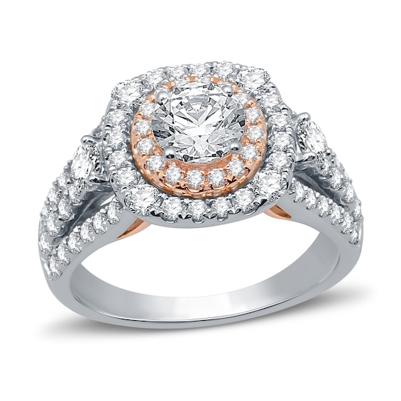 Diamond Engagement Ring 1-7/8 ct tw Round-Cut 14K Two-Tone Gold