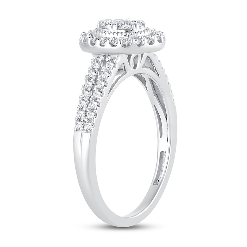Main Image 2 of Now + Forever Multi-Diamond Engagement Ring 1/2 ct tw Round-cut 10K White Gold