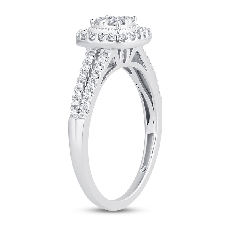 Main Image 2 of Now + Forever Multi-Diamond Engagement Ring 1/2 ct tw Round-cut 10K White Gold