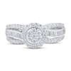Thumbnail Image 4 of Now + Forever Multi-Diamond Engagement Ring 5/8 ct tw Round & Baguette 14K White Gold