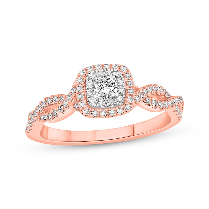 Main Image 1 of Now + Forever Diamond Engagement Ring 3/8 ct tw Princess & Round 10K Two-Tone Gold