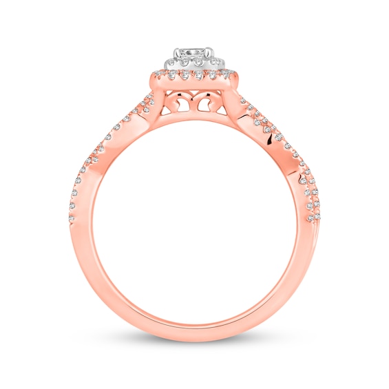 Thumbnail Image 3 of Now + Forever Diamond Engagement Ring 3/8 ct tw Princess & Round 10K Two-Tone Gold