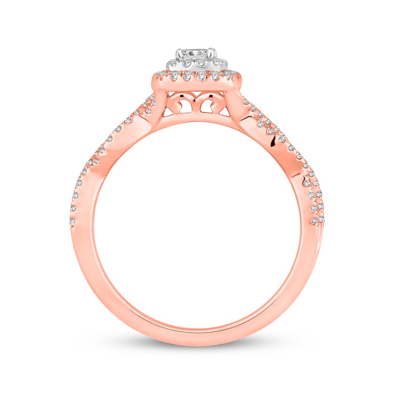 Main Image 3 of Now + Forever Diamond Engagement Ring 3/8 ct tw Princess & Round 10K Two-Tone Gold