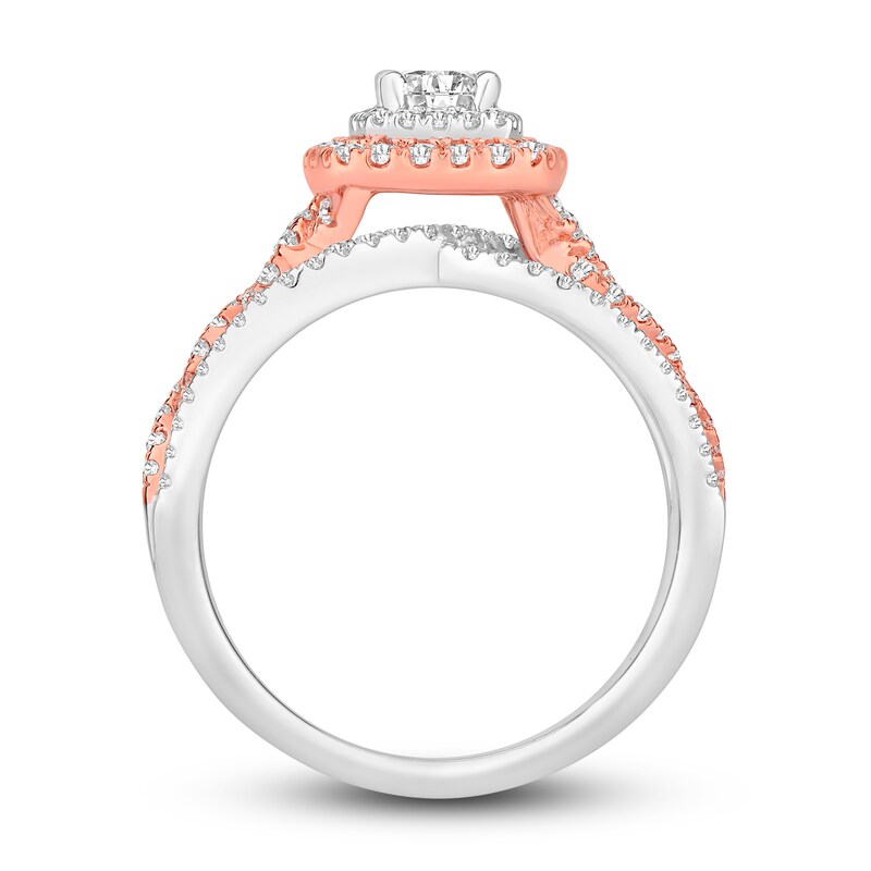 Main Image 2 of Now + Forever Diamond Engagement Ring 1 ct tw Princess & Round 14K Two-Tone Gold
