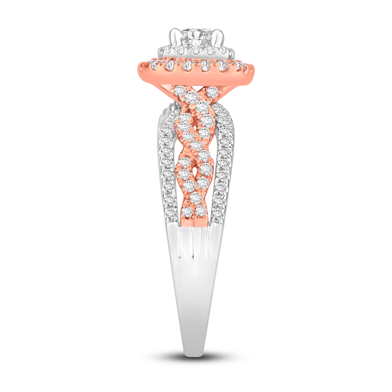 Main Image 3 of Now + Forever Diamond Engagement Ring 1 ct tw Princess & Round 14K Two-Tone Gold
