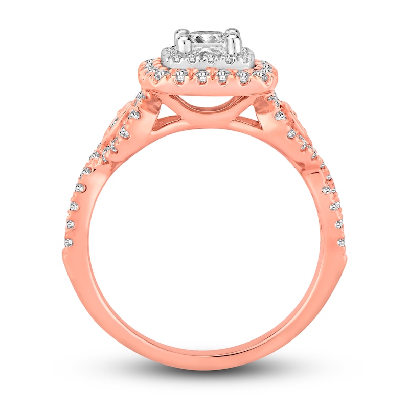 Main Image 2 of Now + Forever Diamond Engagement Ring 1 ct tw Princess & Round 14K Two-Tone Gold