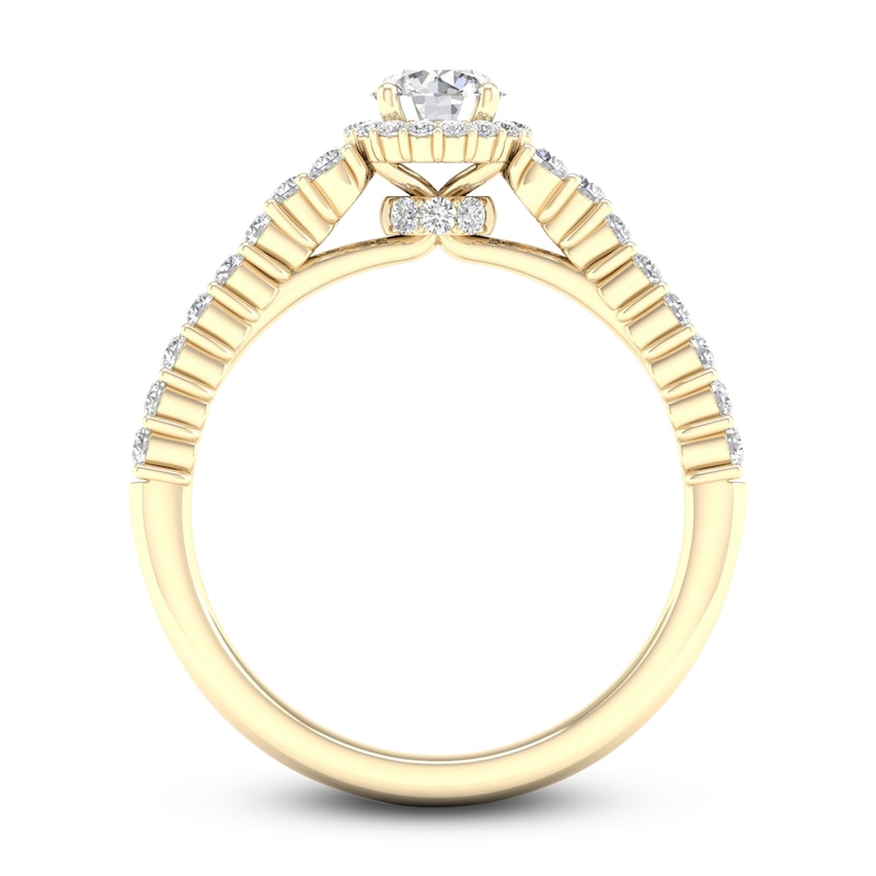 Diamond Engagement Ring 3/4 ct tw Round-cut 14K Yellow Gold