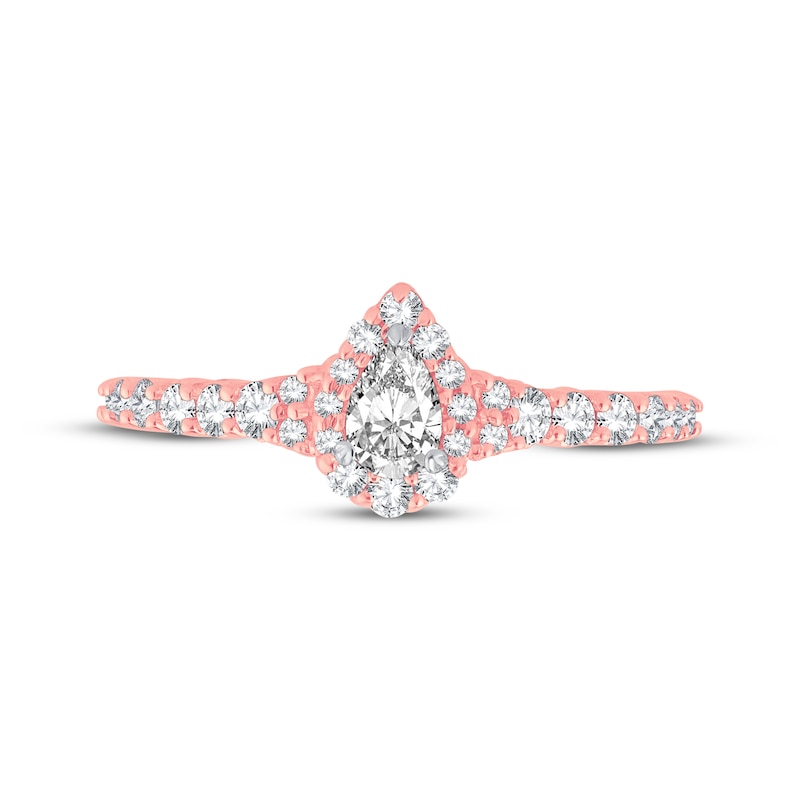 Main Image 3 of Now + Forever Diamond Engagement Ring 1/2 ct tw Pear & Round 14K Rose Gold