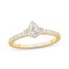 Thumbnail Image 1 of Now + Forever Diamond Engagement Ring 1/2 ct tw Pear & Round 14K Yellow Gold