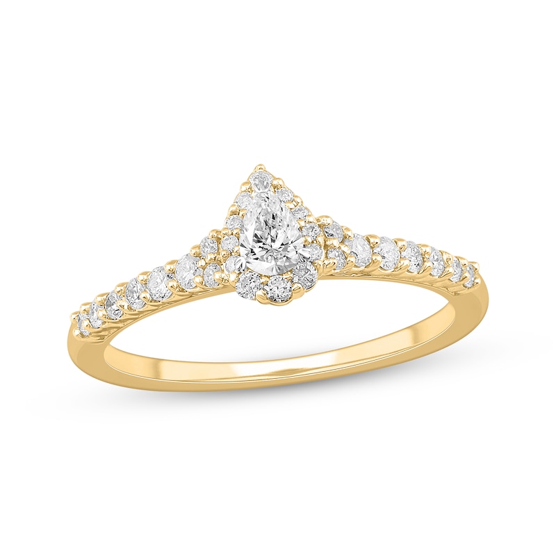 Main Image 1 of Now + Forever Diamond Engagement Ring 1/2 ct tw Pear & Round 14K Yellow Gold